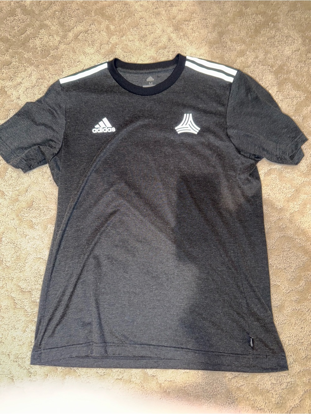 Adidas Black Athletic Tee with White Accents